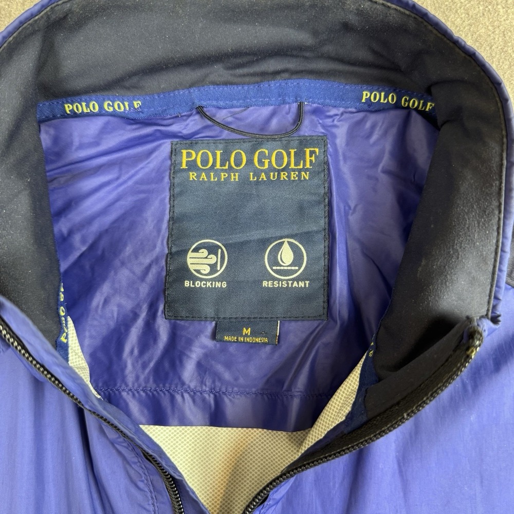 POLO GOLF RALPH LAUREN Vest Mens Medium Blue Windbreaker Water Resistant - Picture 4 of 9
